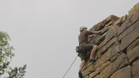 climber on a wall rock