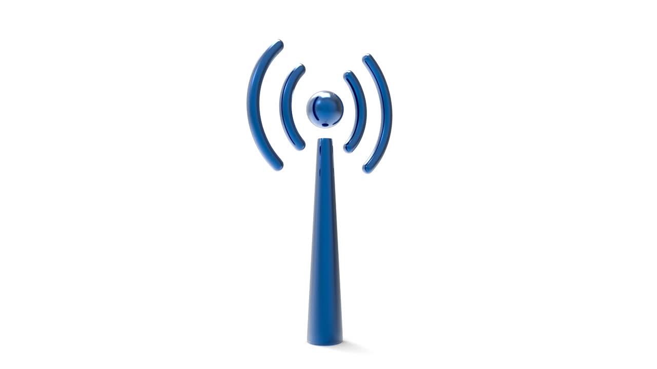 signo de pilar wifi girar en fondo blanco