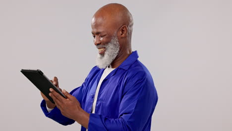 Engineer,-laughing-or-construction-man-with-tablet