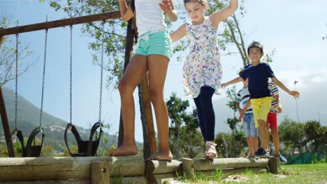 Schoolboy-playing-in-playground