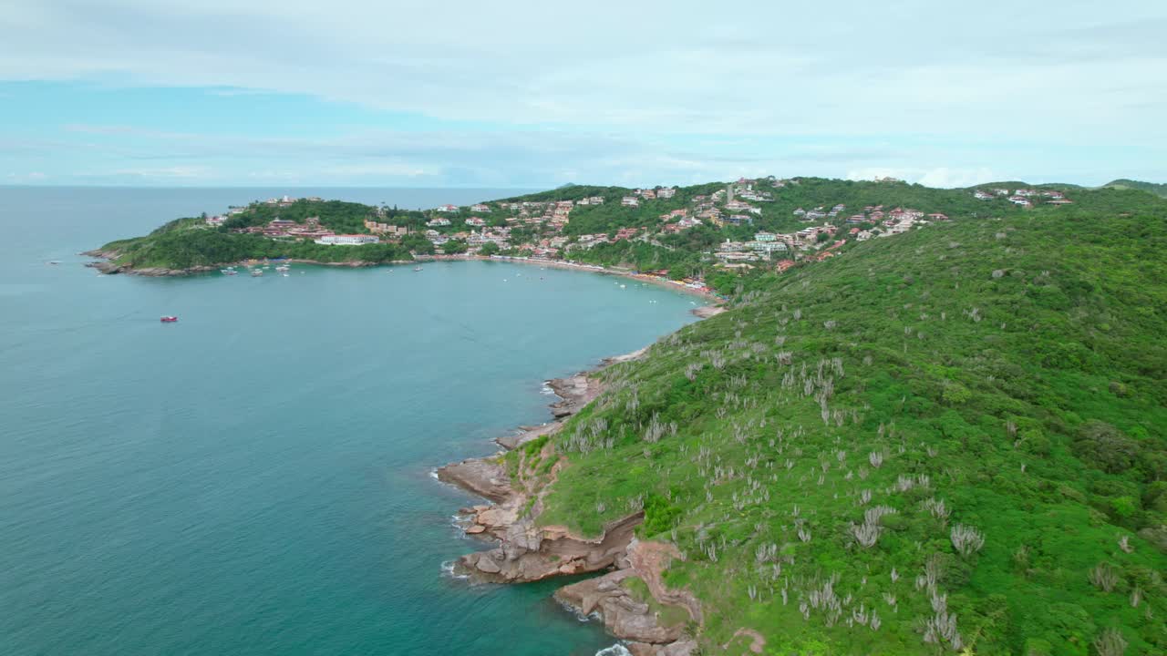 Aerial orbit establishing of Jo&atilde;o Fernandes beach in B&uacute;zios, Brazil