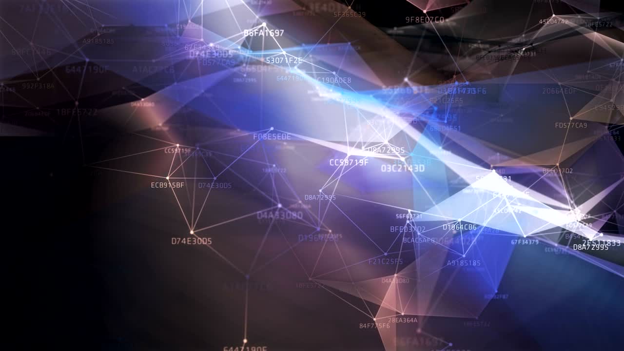 red de cadena de bloques y concepto de programación en el fondo tecnológico.