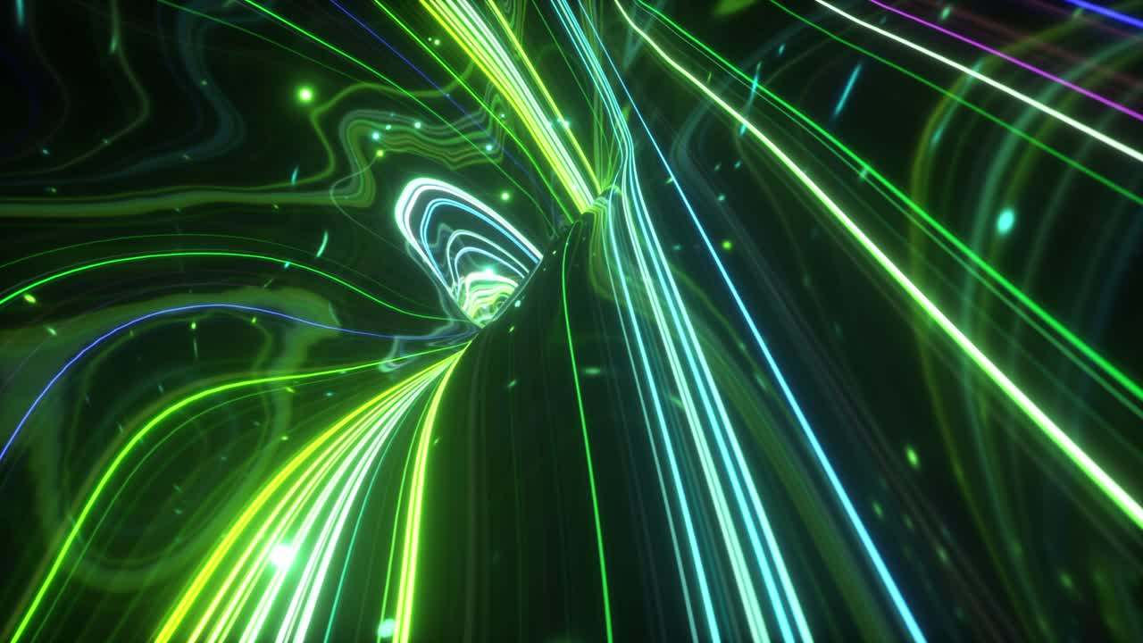 추상적인 빛나는 선 터널