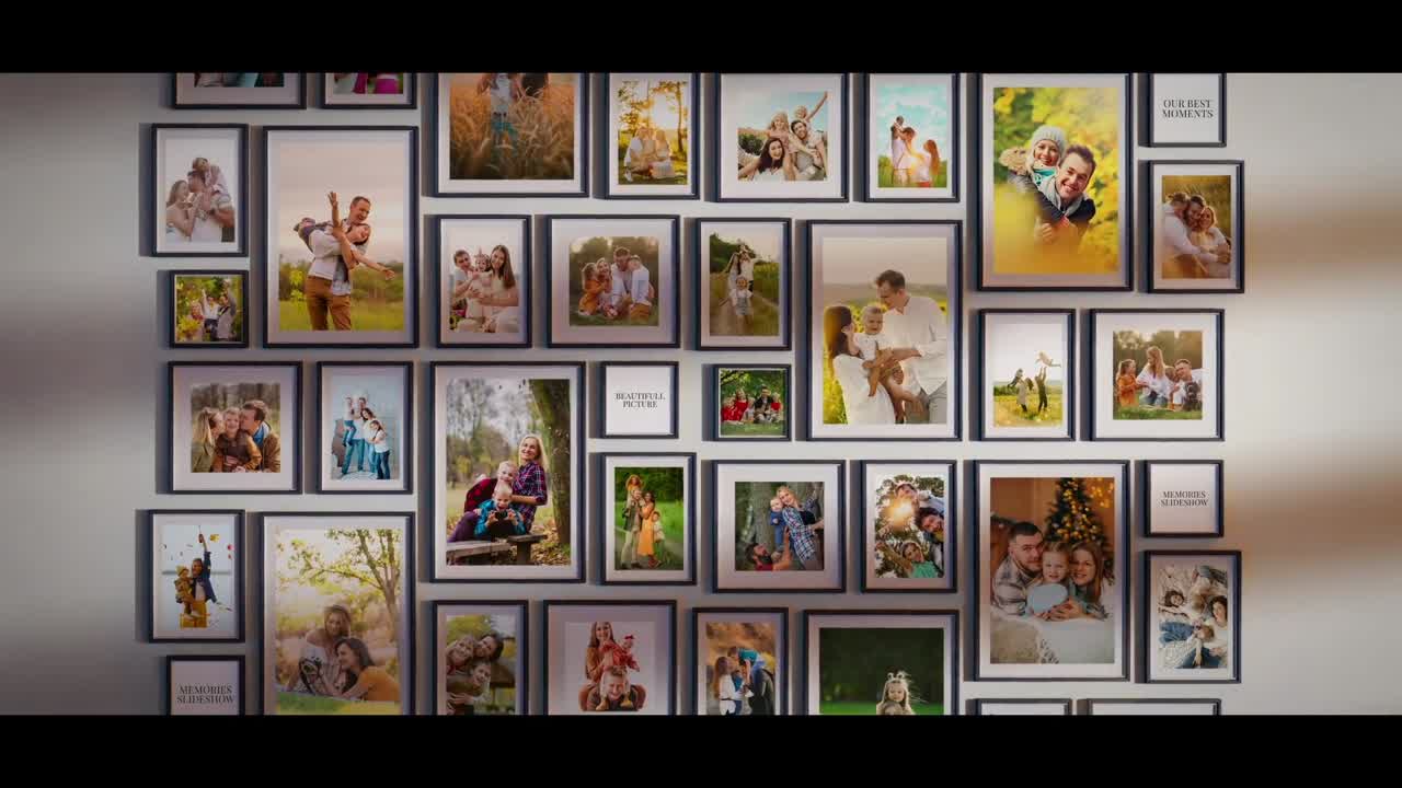 Moderní 3D šablona prezentace vzpomínek pro fotogalerii a emotivní vyprávění příběhů.