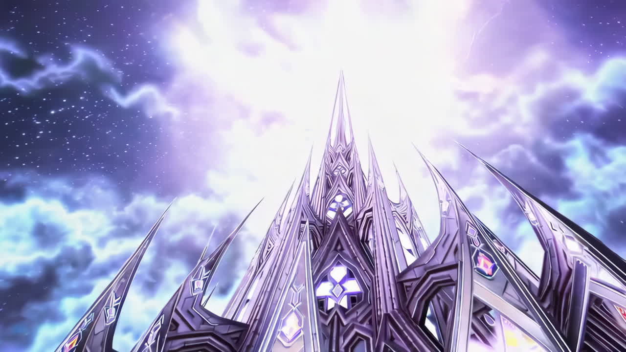 폭풍우의 밤에 어두운 판타지 타워