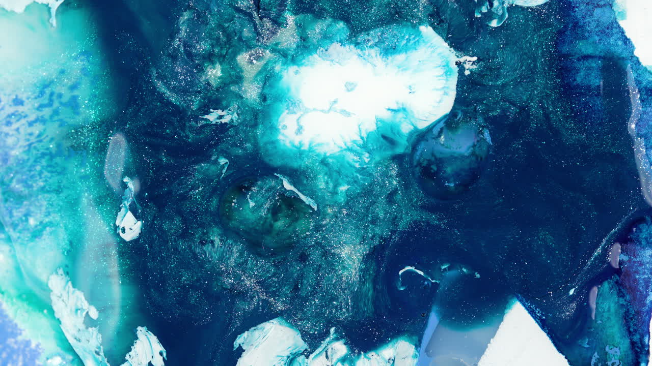 바다에서 영감을 얻은 녹색, 파란색, 바다 잉크 염료, 시각적,  퍼지는