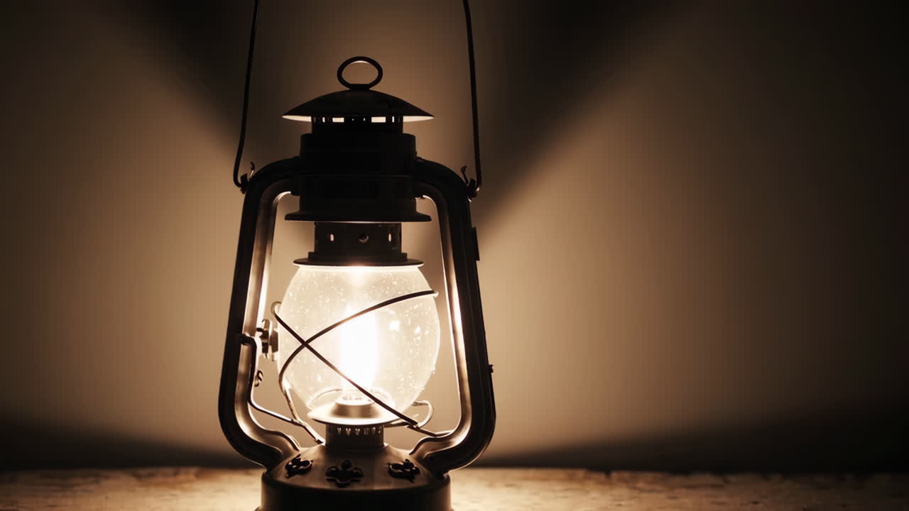 Vintage Lantern in the Dark