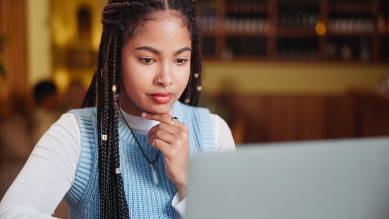 Young woman using a laptop