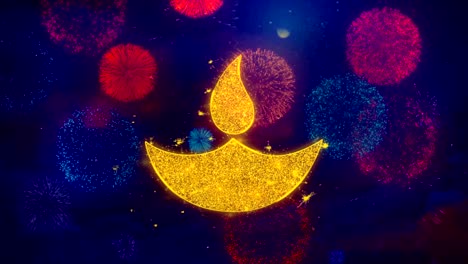 la animación del icono de la lámpara diwali diya