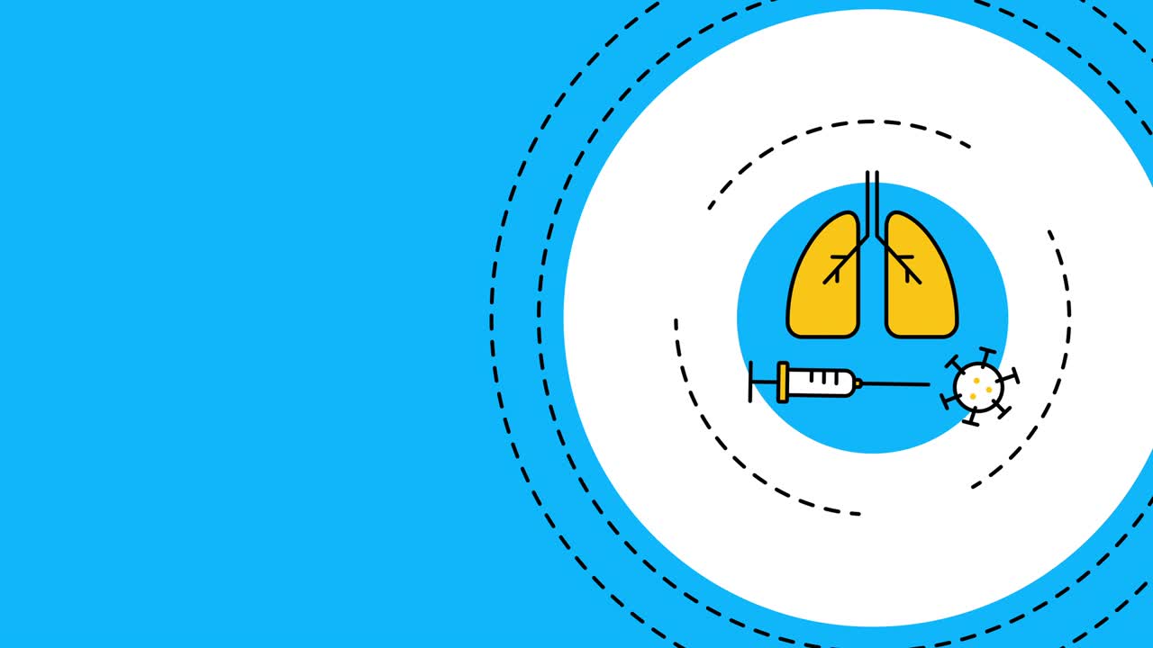 video en 4k del diseño de fondo de la vacunación de dibujos animados.