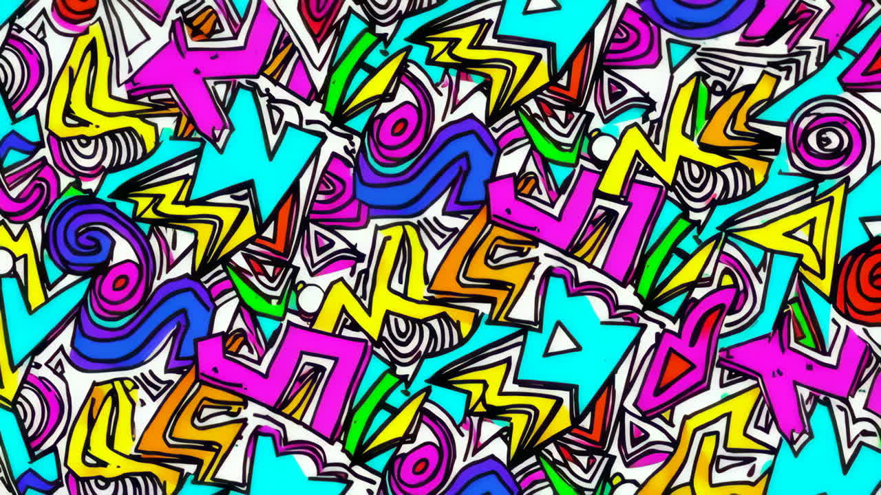 Motivo astratto vivace in stile graffiti
