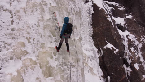 two climber ice climbing in canada