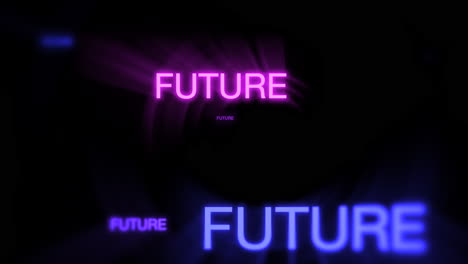 motion of neon text future in dark background 2