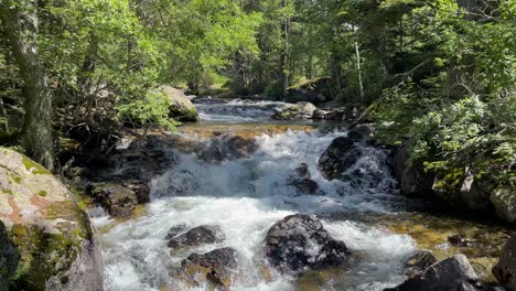 parque nacional de aigüestortes españa naturaleza protegida lerida catalunya hermoso río de montaña con agua cristalina deshielo