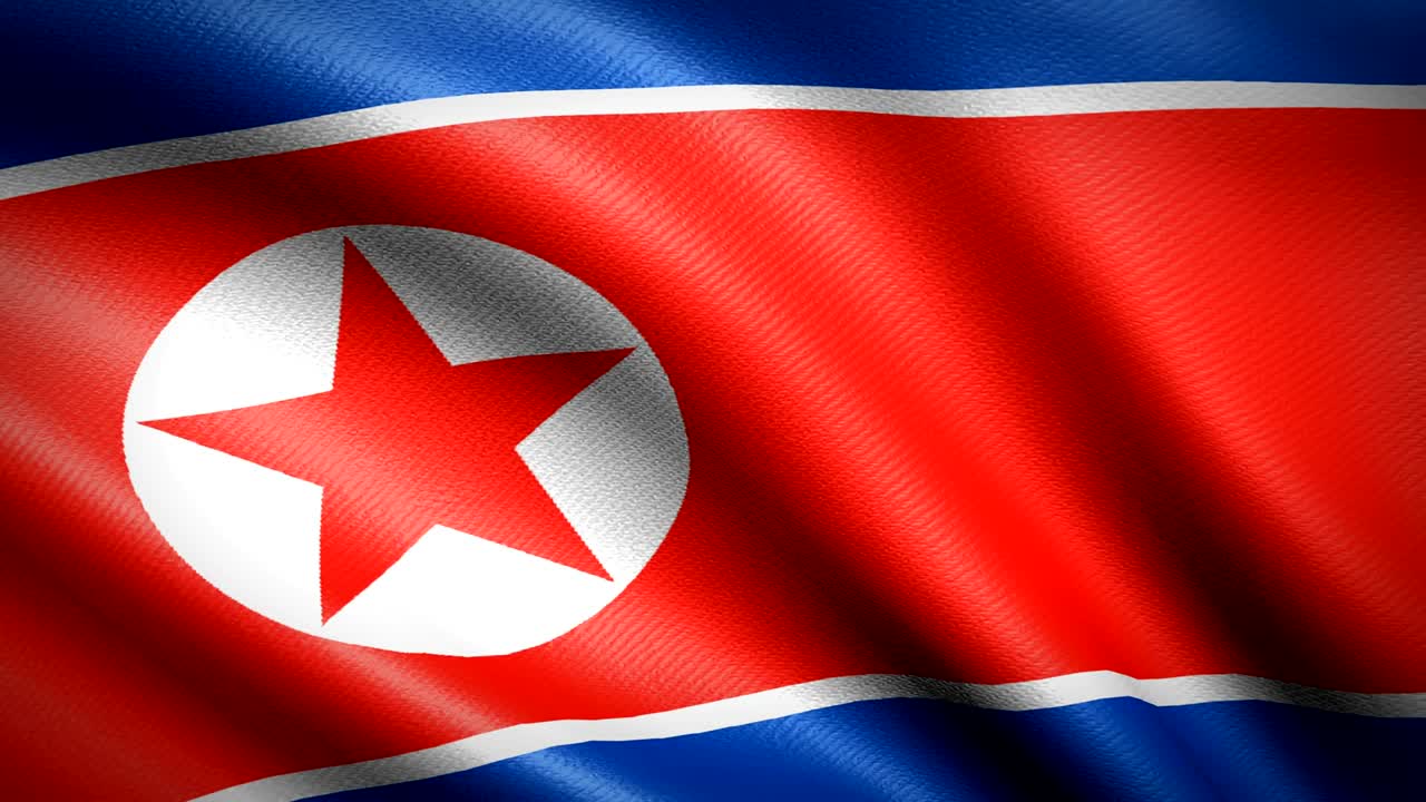 la bandera de corea del norte. animación de bucle sin costuras. video de alta definición en 4k