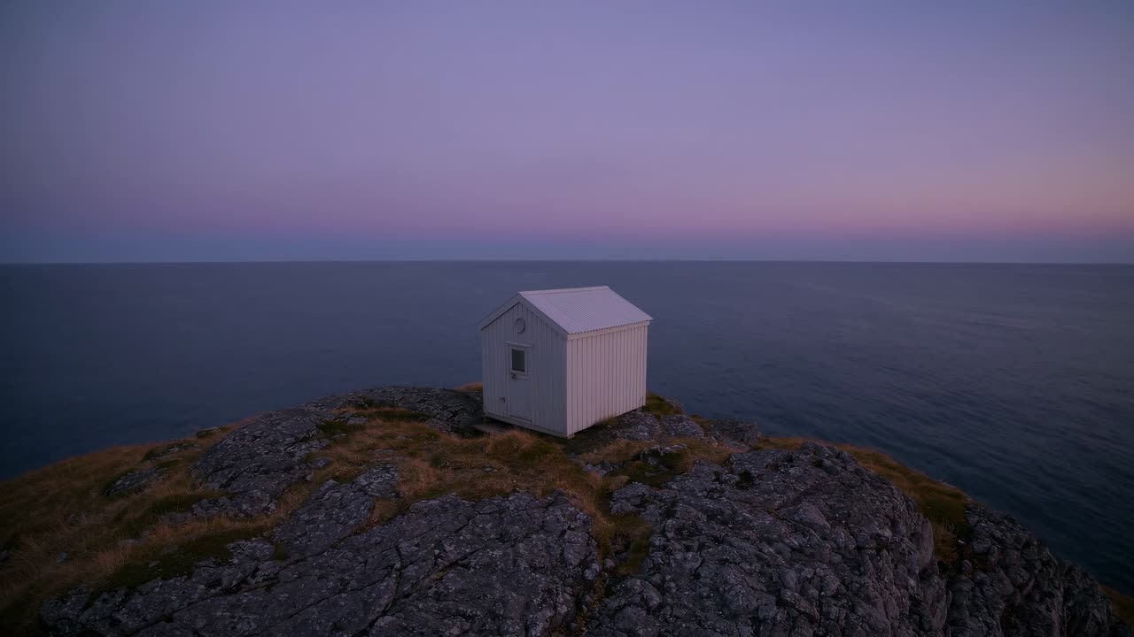Coastal Cabin at Sunset