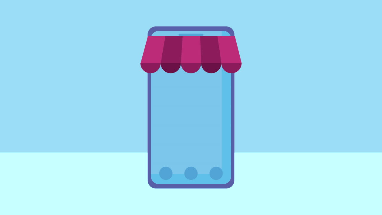 online commerce with smartphone and shopping basket