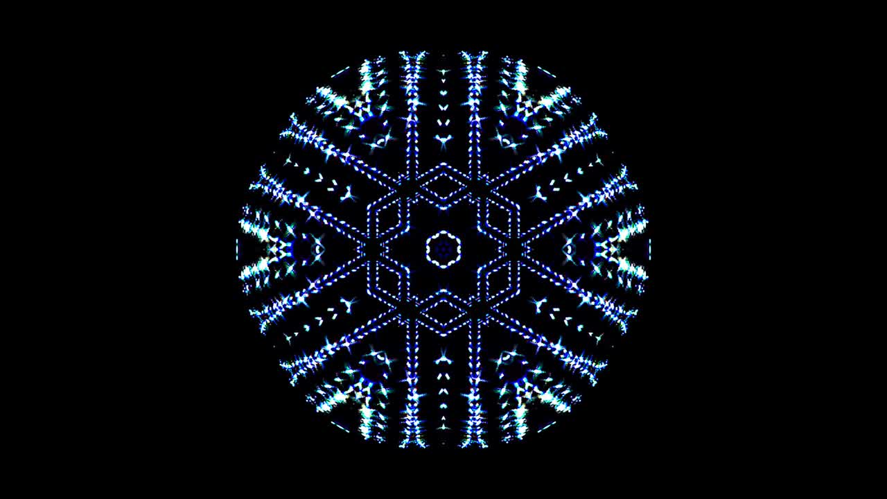 밝은 추상적인 빛은 전체 색을 지배합니다, 칼레도스코프, 검은 배경