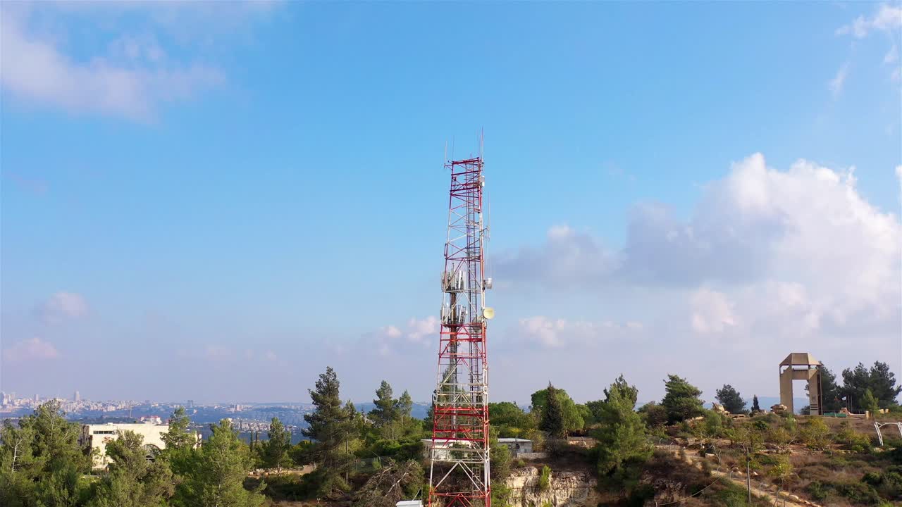 Telecommunication Tower in a Hilly Landscape