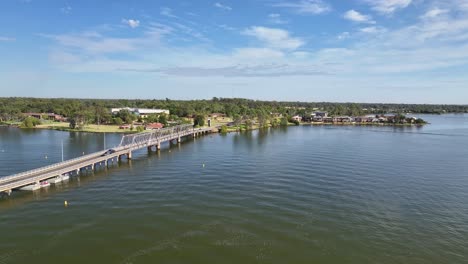 reveal of bridge between mulwala and yarrawonga on lake mulwala in australia