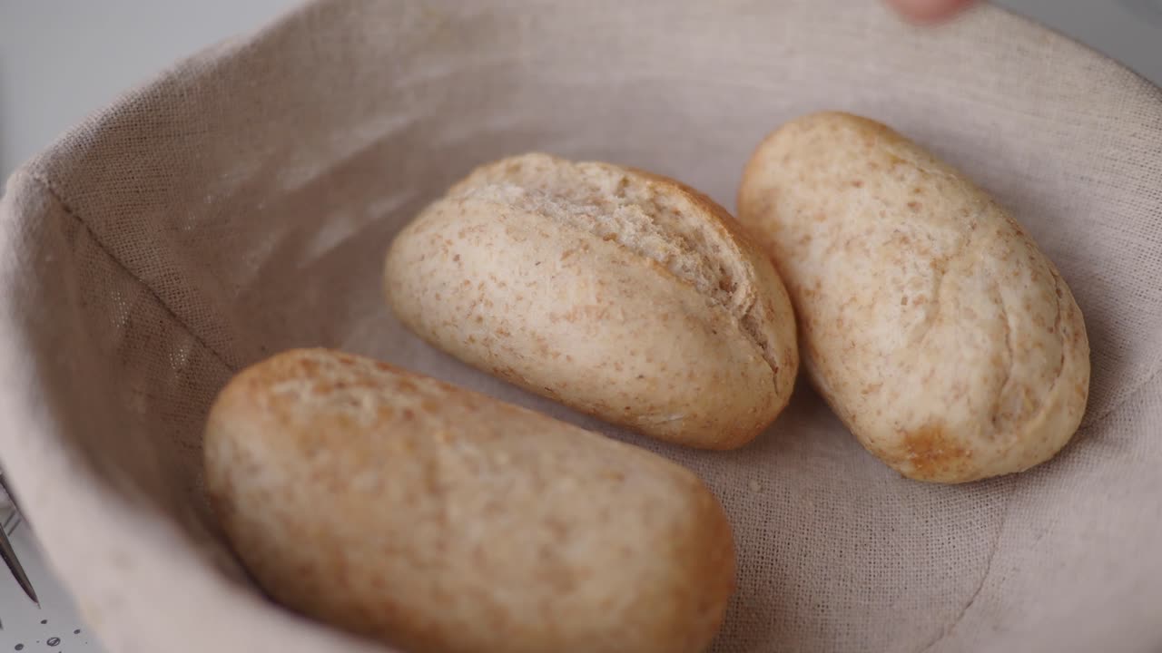 Bread rolls in a basket