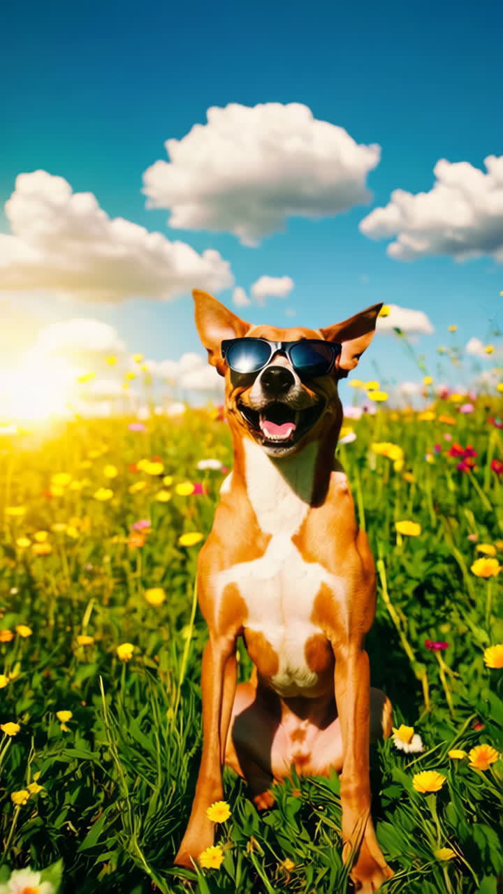 perro gracioso con gafas de sol