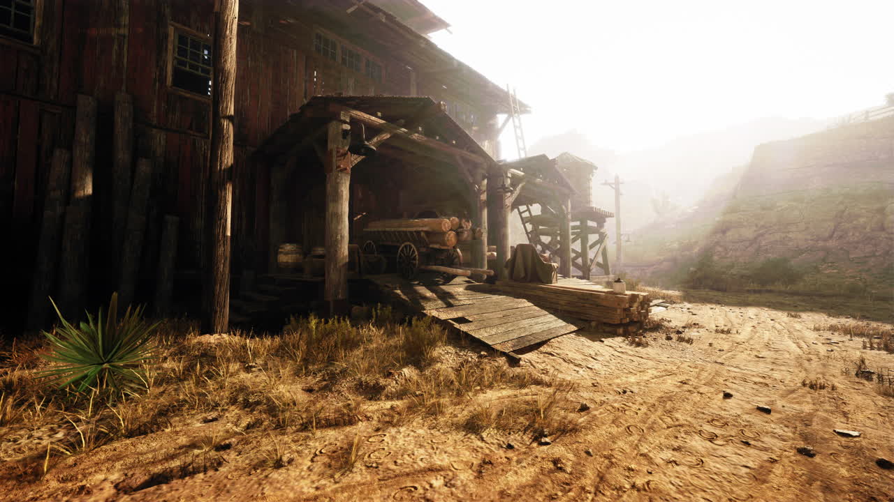 오래된 서부 lumberjack 농장