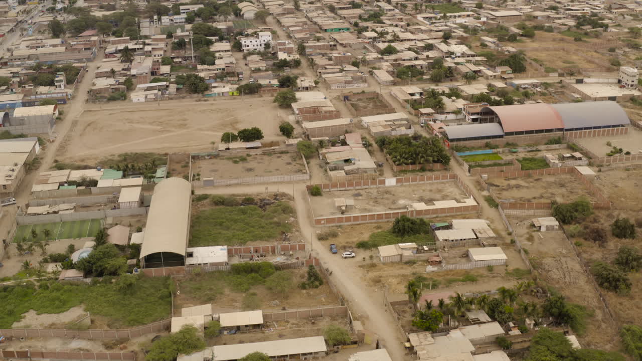 Aerial view of the city of Mancora, Peru, drone