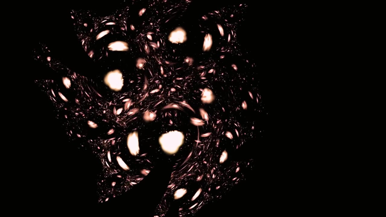Motivo Frattale Luminoso Astratto in Evoluzione su Sfondo Nero