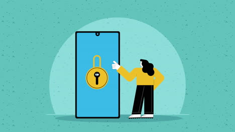 smartphone device technology security animation