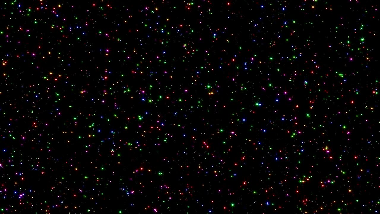 partículas de brilho de cor 4k. sobreposição em loop