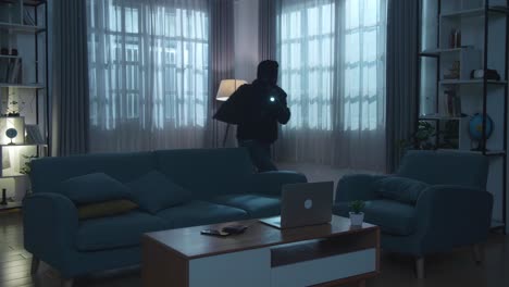 robbery in a living room at night
