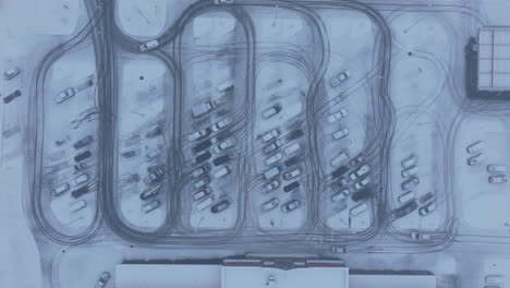 top down aerial footage of a grocery store parking lot in chattanooga, tn.