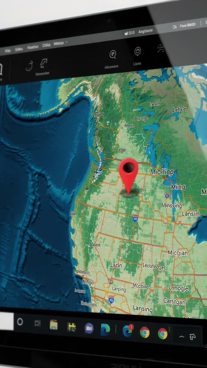 Interactive Map on Computer Screen