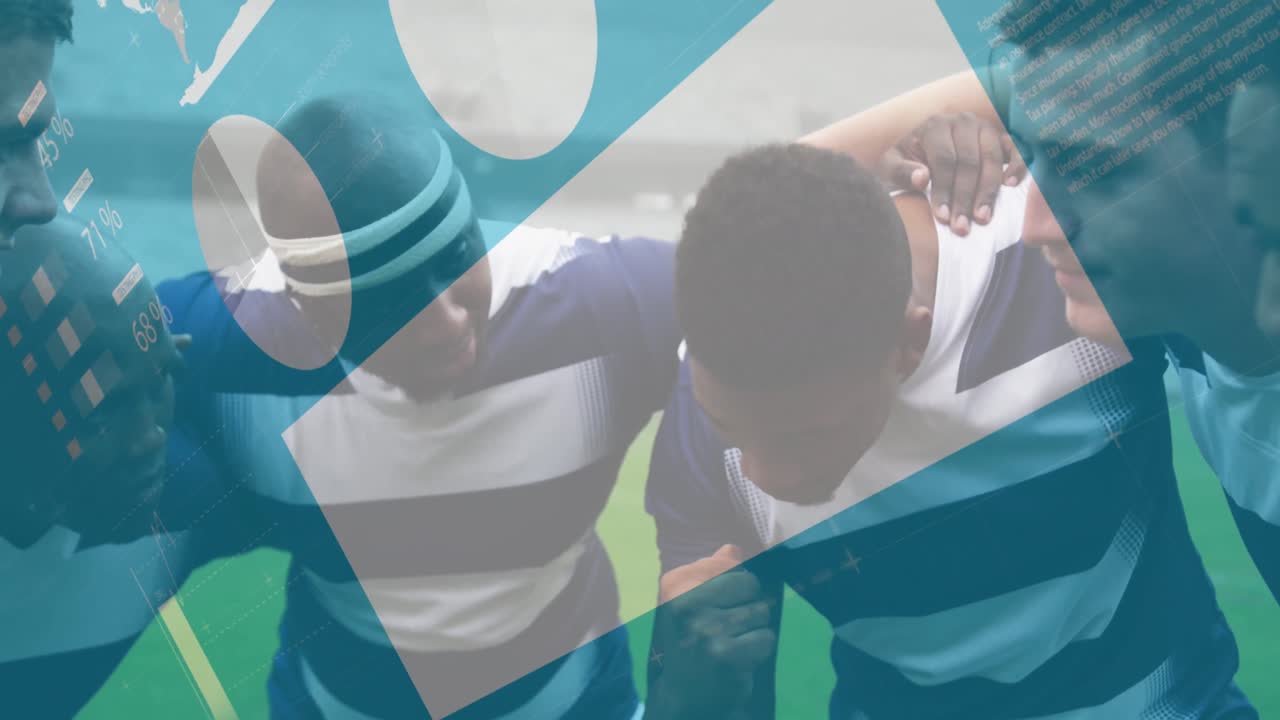 럭비 선수들에 대한 통계의 애니메이션