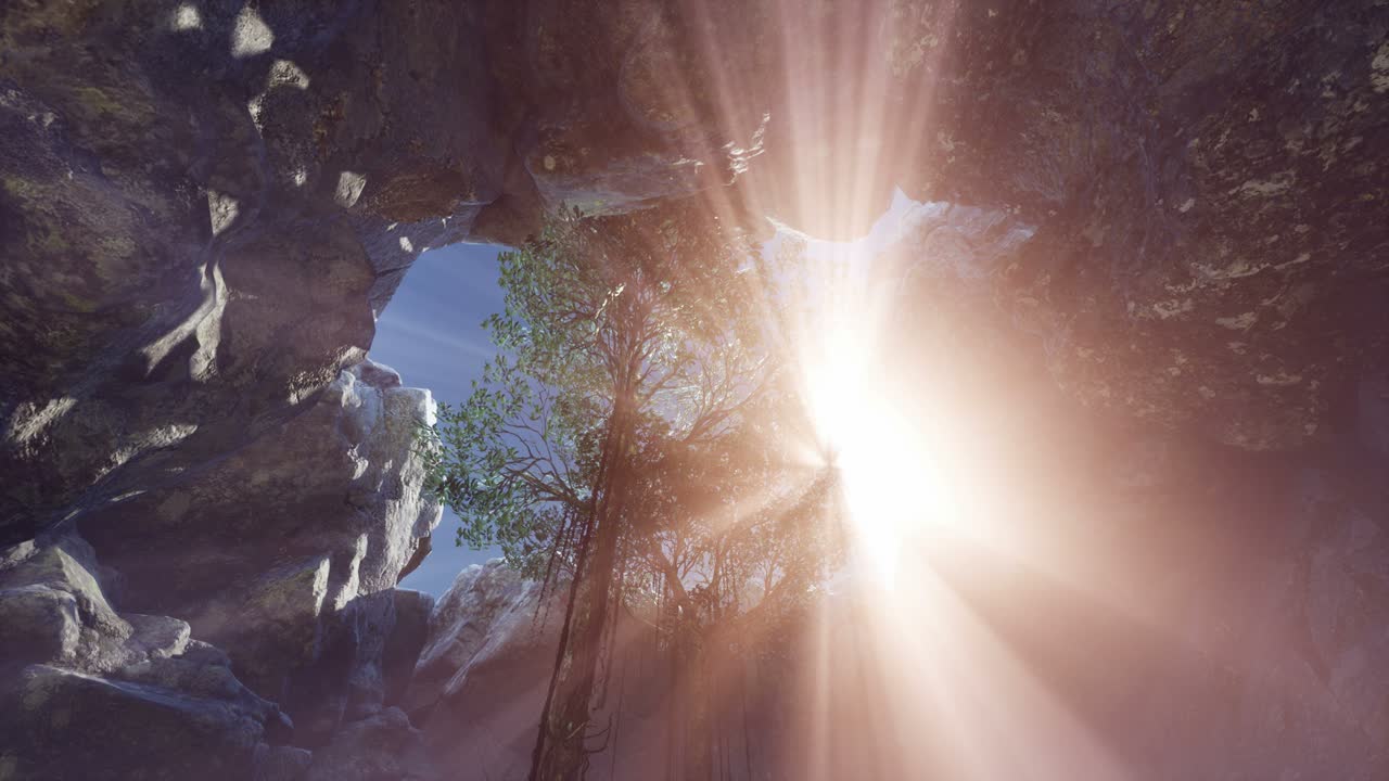 신비한 동굴 안의  ⁇ 빛