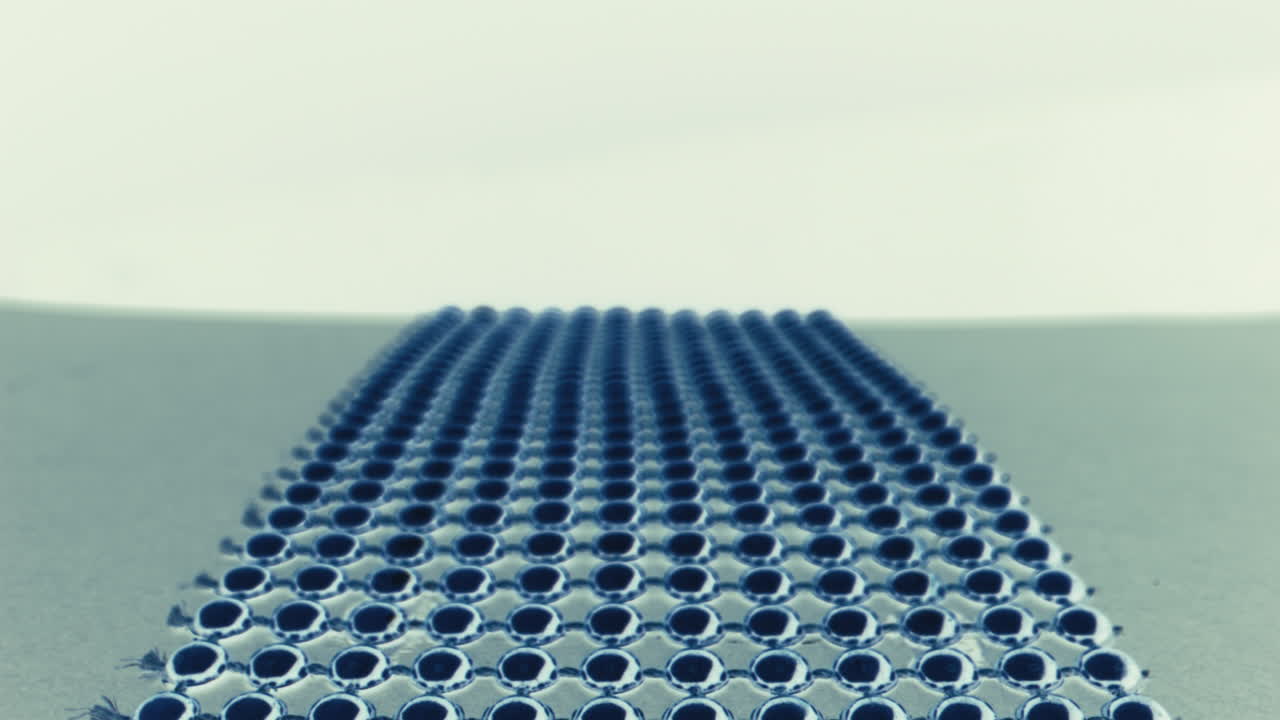 Close-up view of a regular crystal lattice structure.