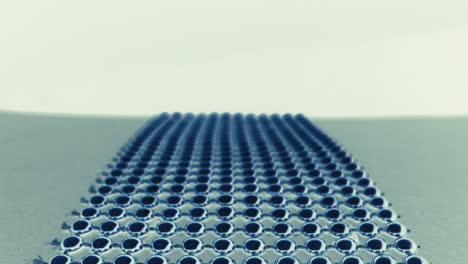 close-up view of a regular crystal lattice structure.
