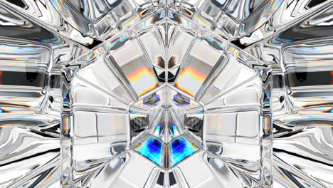 vidrio de diamante brillante o caleidoscopio que gira en bucle sin costuras.