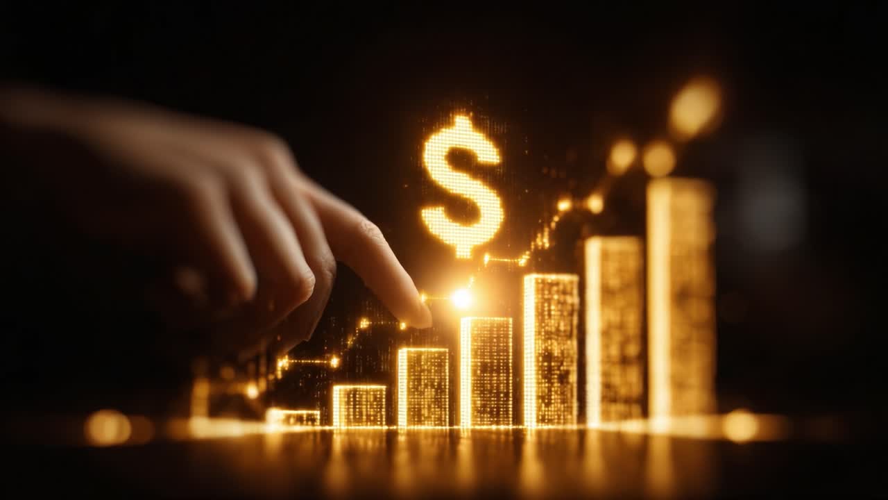 Visual Representation of Financial Growth with a Focus on Increasing Monetary Value and a Rising Trend of Progress Shown in Graphical Format