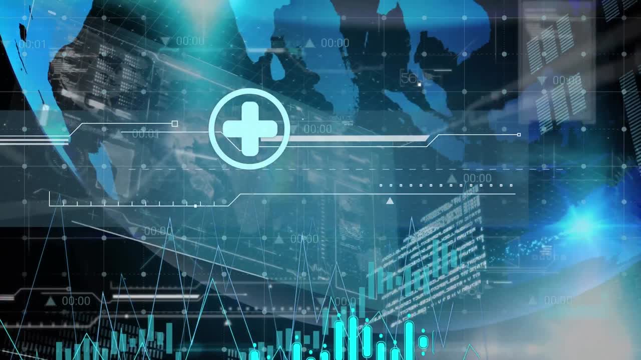 animación del procesamiento de datos en todo el mundo