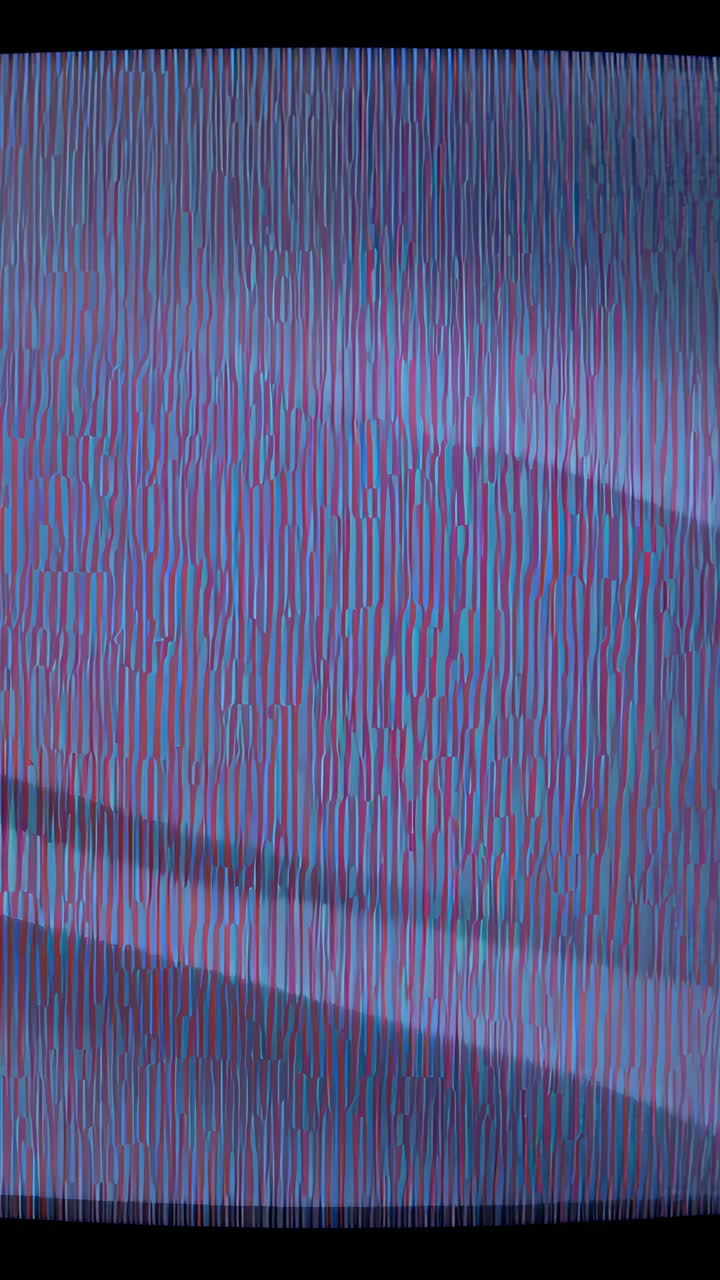 Vertical video: Handheld filming TV to capture shifting color bands in home, scanlines and bezel