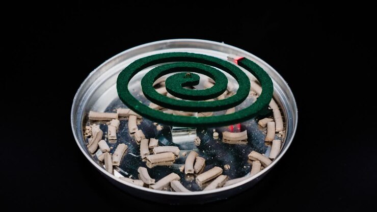 Mosquito Coil Repellent timelapse with dark room Close Up Of Mosquito Coil timelapse at dark room