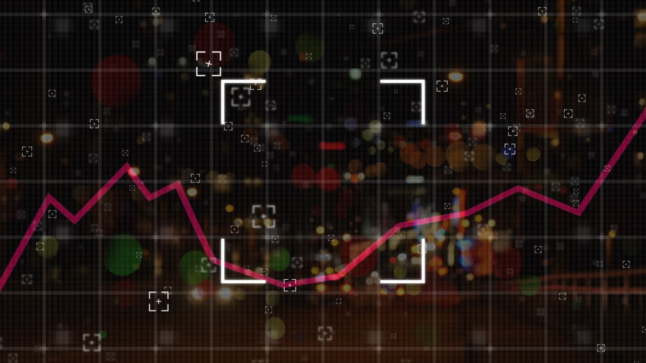 데이터 처리 및 흐릿한 도시 도로 교통에 대한 그래프의 애니메이션