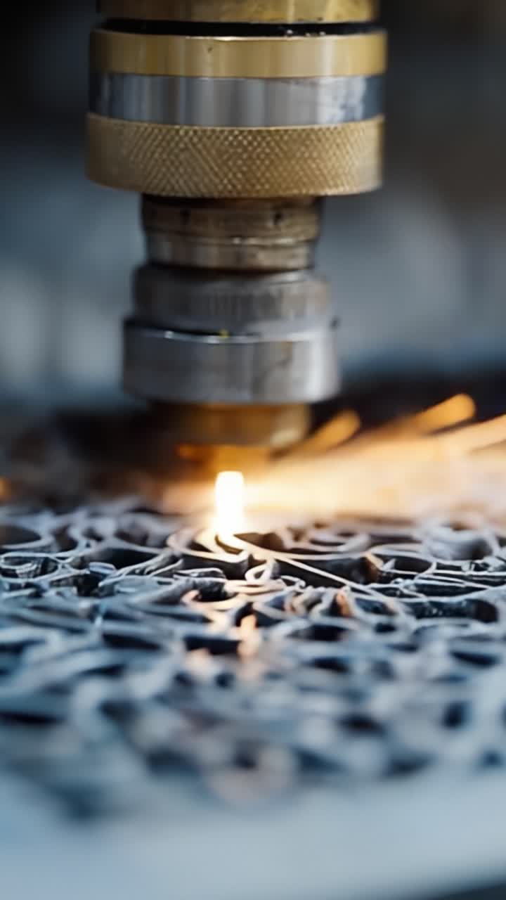 Precision Laser Cutting: A Close-Up View of Laser Technology Engaging in Intricate Material Shaping and Design Work for Creative Applications