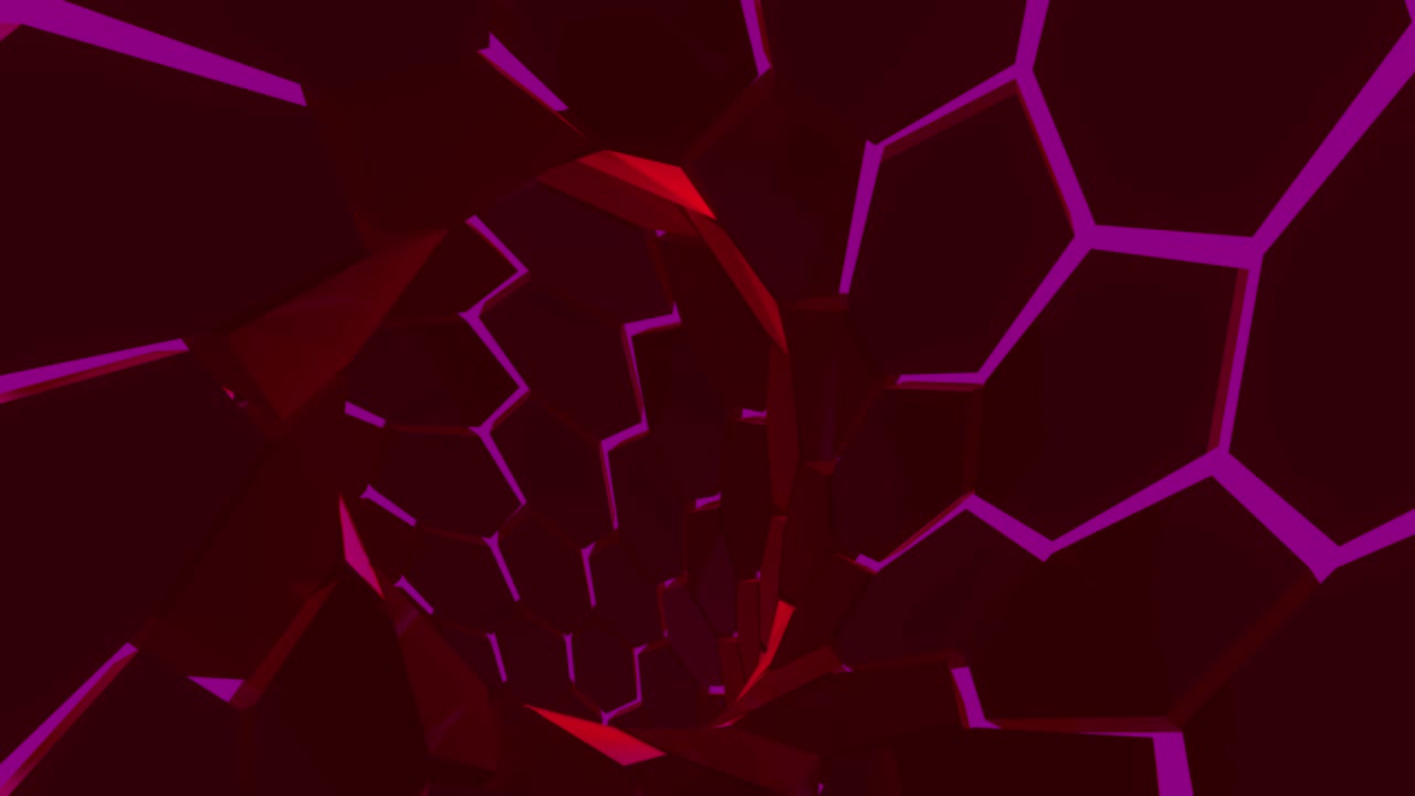 Glowing geometric design with shinny multicolored revolving patten, 3d loop