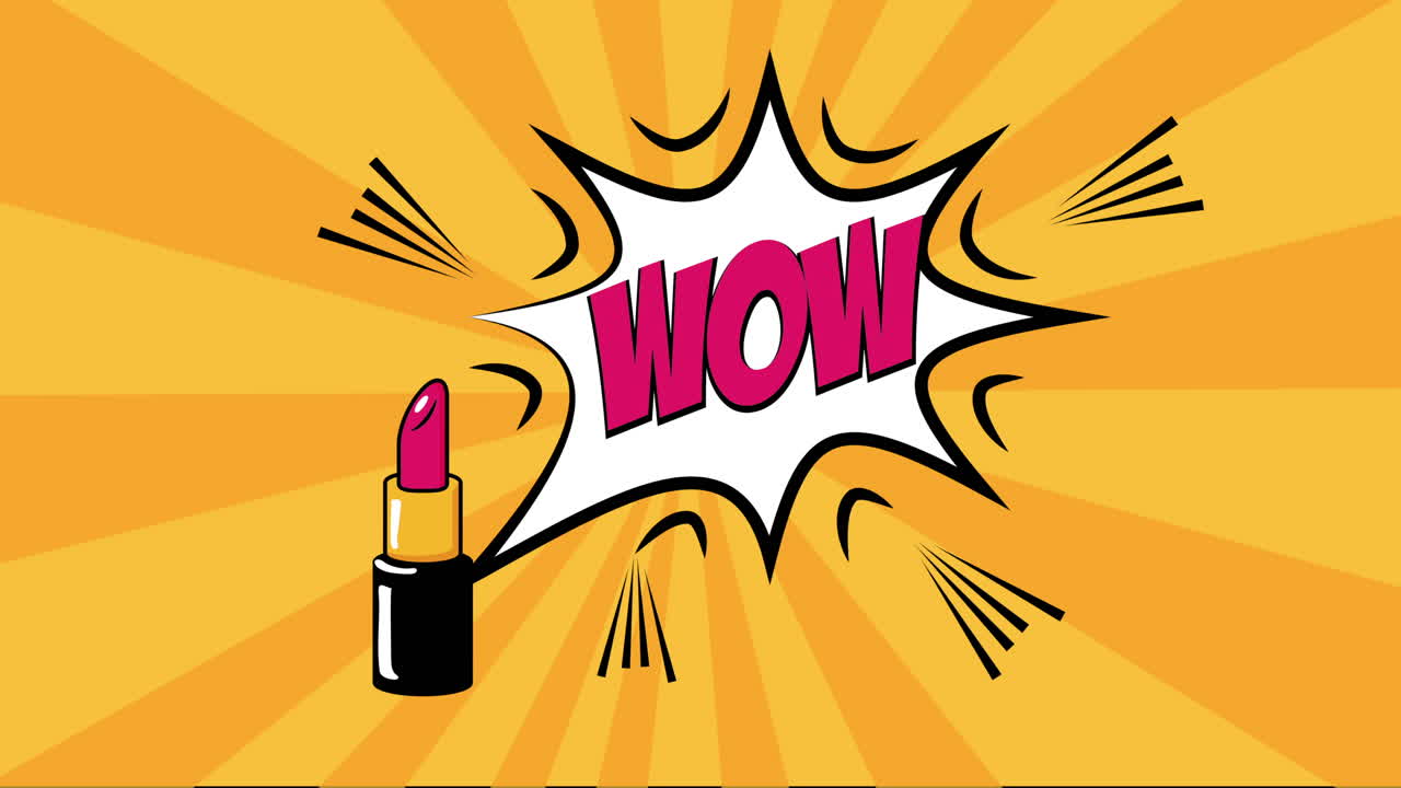 립스틱과 함께 표현 버블 팝 아트 스타일