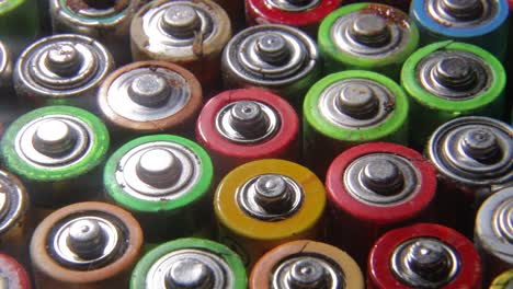 closeup of used aa batteries finger batteries closeup of used aa batteries finger batteries harmful effects of batteries on the nature of the planet earth