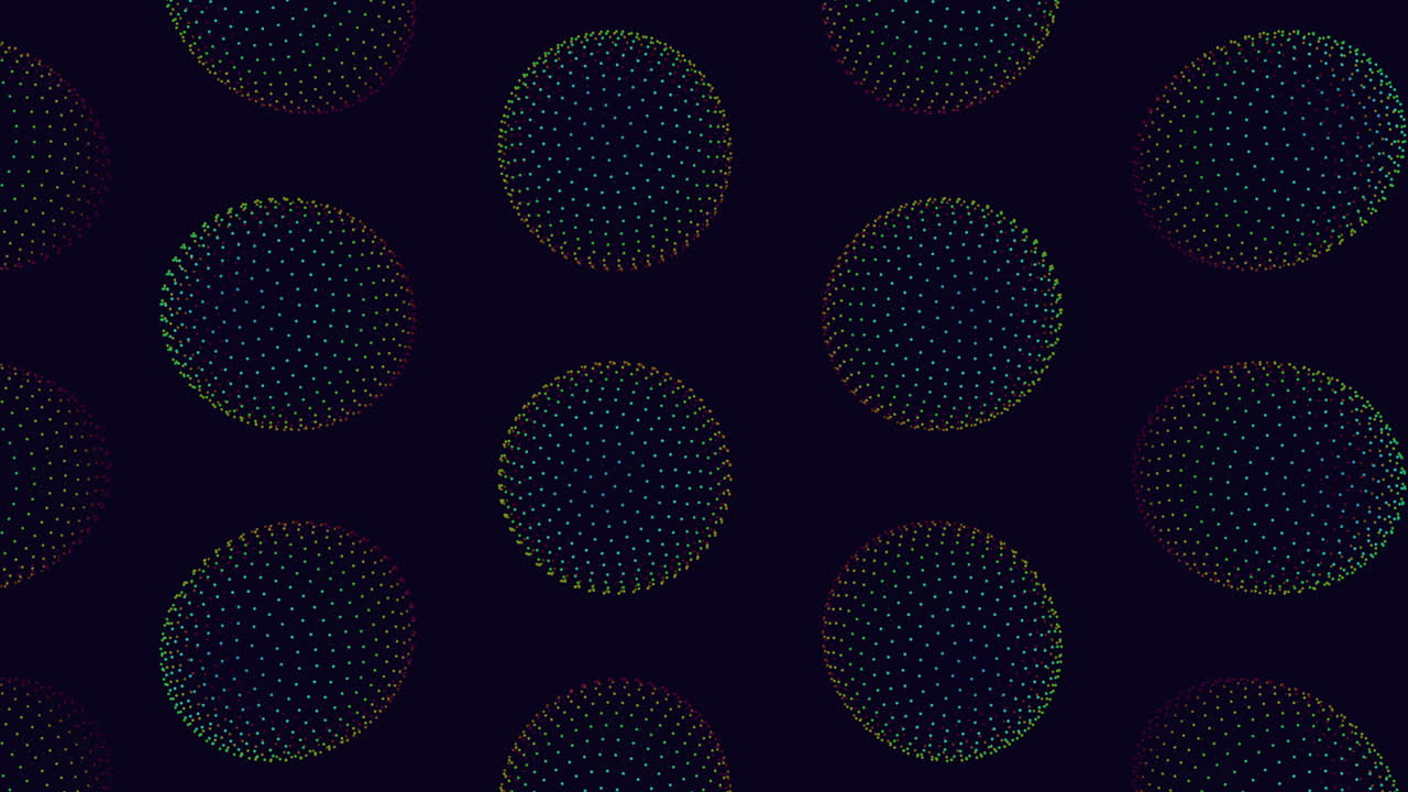 círculos de gradiente simétrico flotando sobre un fondo negro