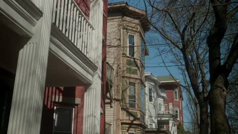row houses in a classic new england city street